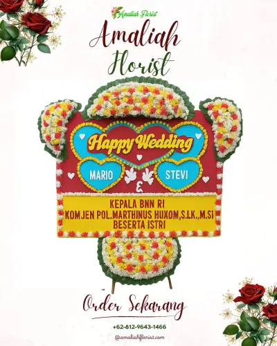 Karangan Papan Bunga Pernikahan di Simbangwetan